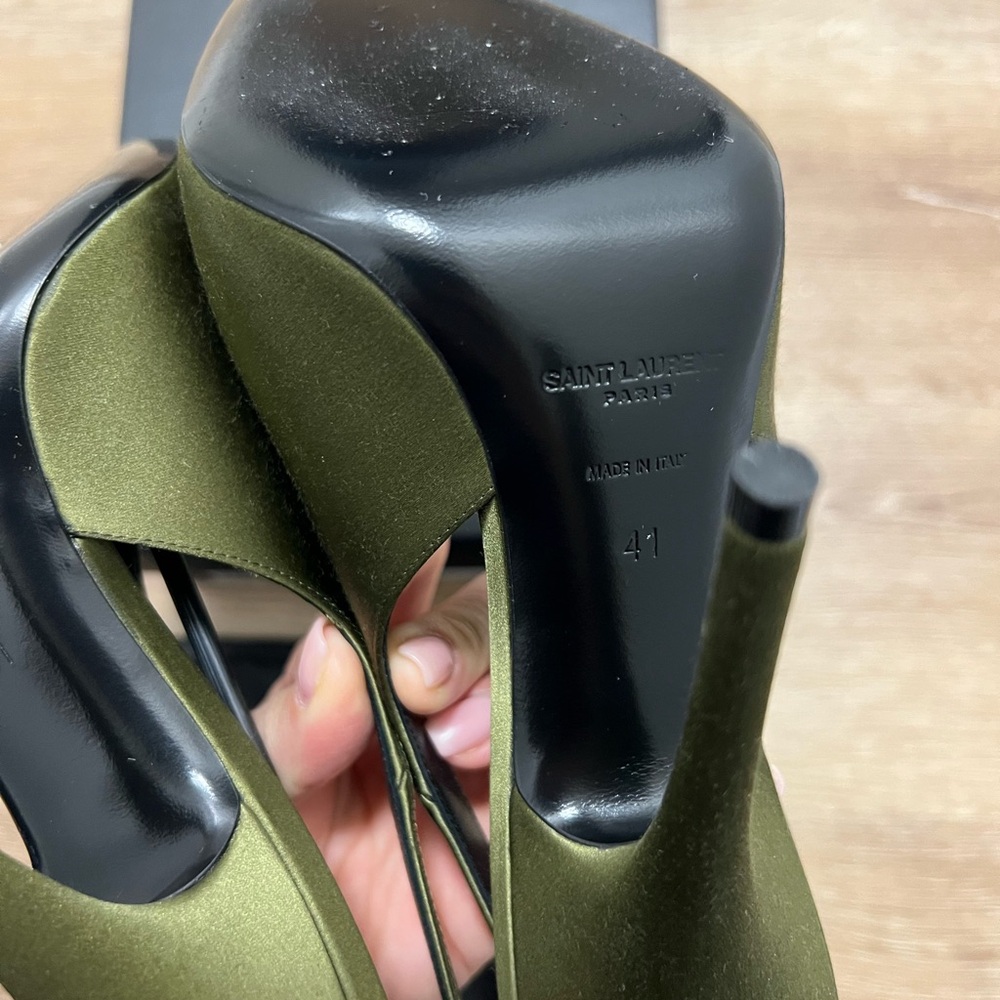 Saint Laurent Olive Green Heels - Picture 4 of 9